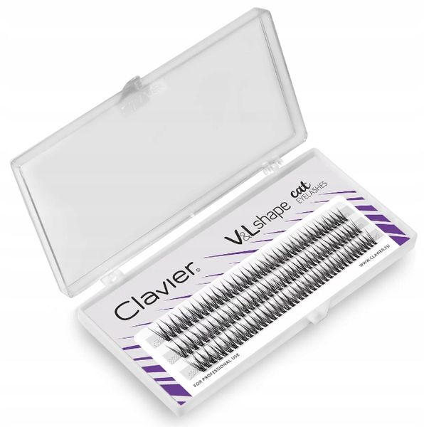 Kępki rzęs Clavier V&L Shape cat eyelashes skręt L - 16mm zdjęcie 4