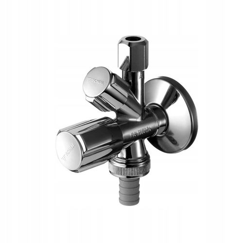 ZAWÓR KĄTOWY KOMBINOWANY 1/2"x3/4"x3/8 ZMYWARKA PRALKA KRAN BATERIA SCHELL na Arena.pl