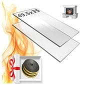 SZYBA DO KOMINKA WYMIAR 49,5x35 SZKŁO ŻAROODPORNE 4MM 800 STOPNI + GRATISY