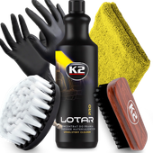 Zestaw Do Prania Tapicerki + Szczotka Miękka Na Wkrętarkę Płyn K2 LOTAR 1L