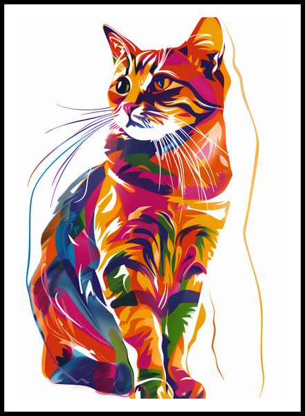 Plakat 64x90cm Nasycony Kot zdjęcie 3