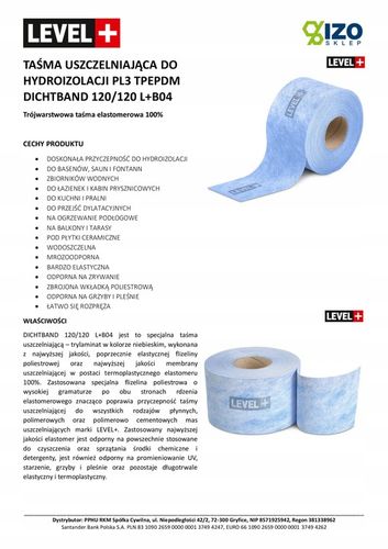 Taśma do Hydroizolacji 20mb Folia w płynie B04 na Arena.pl