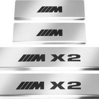 Listwa progowa BMW X2 F39 X2 M Stal nierdzewna 304 połysk z czarnymi litera