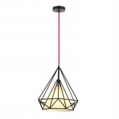 LAMPA WISZĄCA KOSZ DIAMENT SCREEN CZARNA XXL + ŻARÓWKA 7W GRATIS!