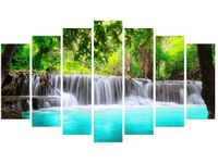 OBRAZ KOLOROWA WODA KOLOROWY WODOSPAD BŁĘKITNA RZEKA