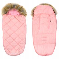 Śpiworek z futerkiem do wózka fotelika spacerówki na zimę na sanki pikowany