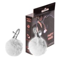 klamerki z miękkimi pomponami na sutki. pikantna ozdoba ciała.