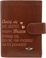 ZESTAW Portfel męski skórzany GRAWER prezent dla brata na urodziny święta