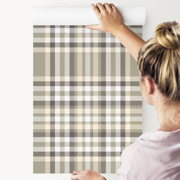Tapeta Szkocka Krata w Stylu Retro zdjęcie 4