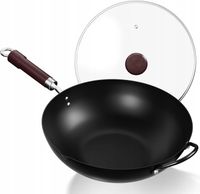 Patelnia wok JOBIN ze stali węglowej 32 cm indukcyjna, elektryczna, gazowa