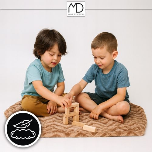 Ciepły koc ozdobny narzuta na łóżko prezent pled 200x220 cm brązowy na Arena.pl