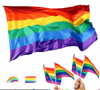 Flaga LGBT 150x90cm tęczowa flaga LGBTQ parada naklejki chorągiewki