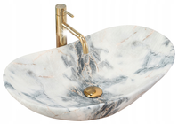 Umywalka Nablatowa Owalna Marmurowa Ceramiczna REA ROYAL GRANIT MAT