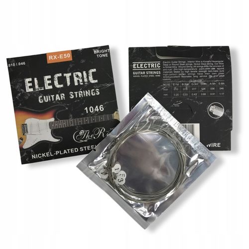 PROFESJONALNE STRUNY DO GITARY ELEKTRYCZNEJ NIKLOWANE THE ROSE RX-E50 na Arena.pl