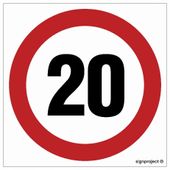 Ograniczenie Prędkości 20 Znak Drogowy 30X30 Płyta