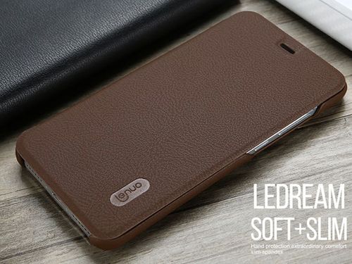 Etui lenuo xiaomi redmi note 4 (MediaTek) flip case brązowe - Brązowy na Arena.pl