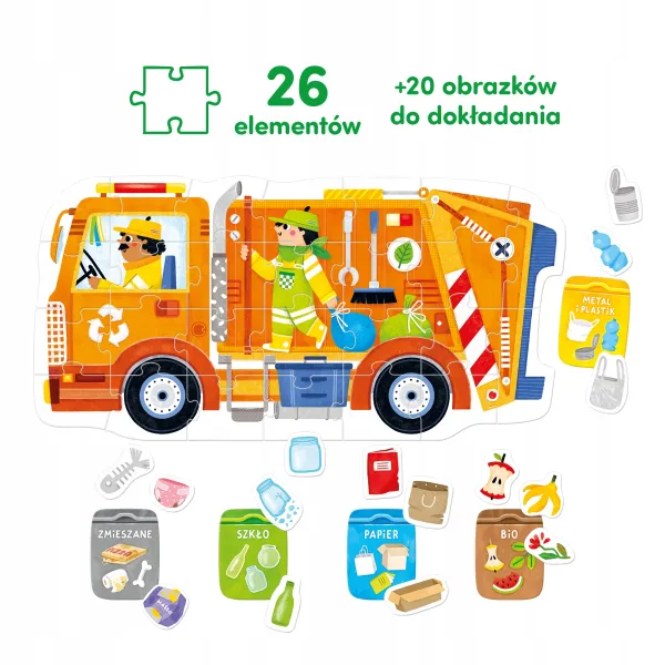 CzuCzu. Puzzle 26 elementów. Śmieciarka zdjęcie 3