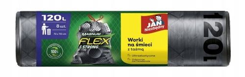 jan niezbędny worki ld magnum flex taśma 120l 8szt. - 1 op. na Arena.pl
