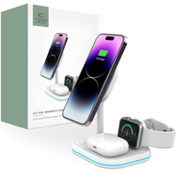 tech-protect qi15w-a27 3in1 magnetic magsafe wireless charger white