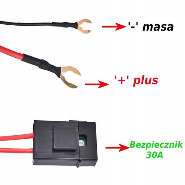 Kable do halogenów i dodatkowych lamp 12V/30A zdjęcie 3
