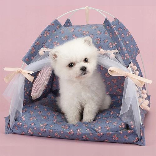 Legowisko Dla Psa Kota Namiot Łóżko Domek Składany 48 cm Szary na Arena.pl