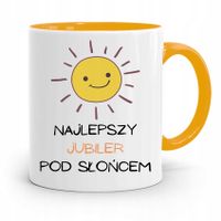 Dla Jubilera Kubek Żółty Najlepszy Pod Słońcem Z Nadrukiem Ze Zdjęciem