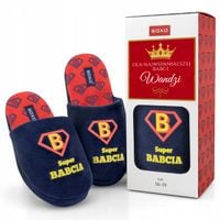 Kapcie damskie super babcia pantofle prezent dla babci