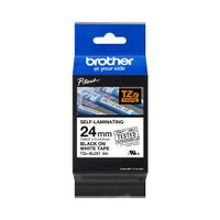 Taśma Brother TZe-SL251 samolaminująca 24 mm biała czarny nadruk