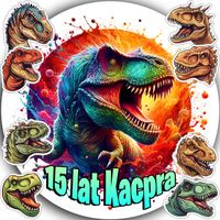OPŁATEK NA TORT 20CM - DINOZAUR DINO DEKORACJA URODZINOWA + IMIĘ 15CM 18CM
