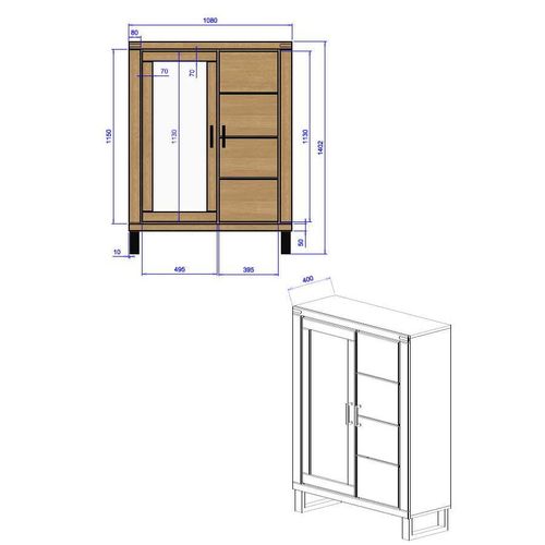 Witryna dębowa Como 2 na Arena.pl