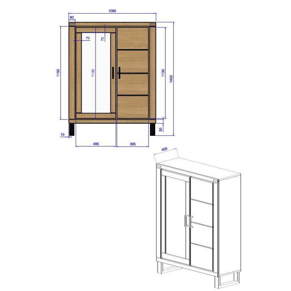Witryna dębowa Como 2 zdjęcie 10