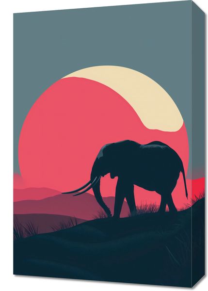 Obraz 40x60cm Słoń przy Czerwieni zdjęcie 1