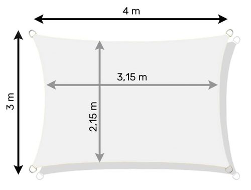 Żagiel przeciwsłoneczny ogrodowy wodoszczelny 4x3m Daszek na Arena.pl