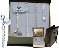 SREBRNY PEŁNY ŁAŃCUSZEK DAMSKI BISMARK Z ZAWIESZKĄ PR. 925 + GRAWER GRATIS