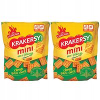 Lajkonik Krakers mini o smaku ser+cebulka 100 g x 2 sztuk