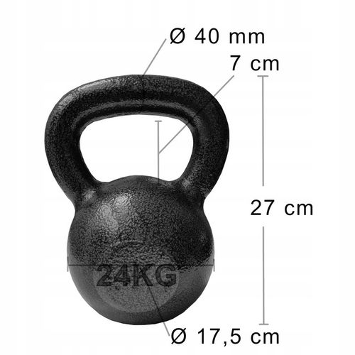 KETTLEBELL żeliwny 24 KG hantle kettel kettla kula na Arena.pl