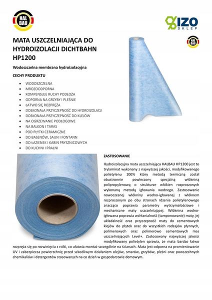Mata do Hydroizolacji Super Moc Uszczelnienie 1m zdjęcie 7