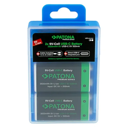 PATONA Premium 2x Baterie 6F22 9V z USB-C na Arena.pl