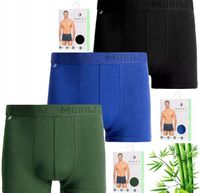 Bokserki Męskie BAMBUSOWE Gładkie KLASYCZNE DOPASOWANE MORAJ ZESTAW 3-PAK M