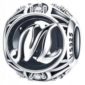 CHARMS LITERKA M srebro 925 litera srebrna koralik zawieszka charms pr