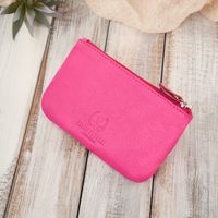etui na klucze skórzane różowe pojemne ze skóry naturalnej