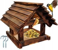 Karmnik Dla Ptaków Duży XXL Opalany Mocny Solidny Budka + Karma