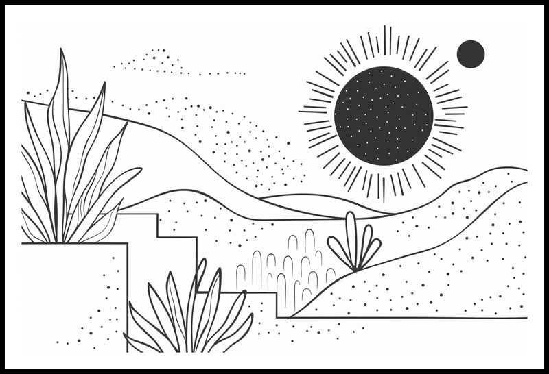 Plakat 91,5x60cm Linearny Pejzaż zdjęcie 3