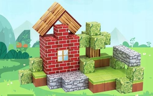 200 MAGNETYCZNYCH KLOCKÓW KONSTRUKCYJNE KLOCKI PIKSELE BLOKI + 2 LUDZIKI na Arena.pl