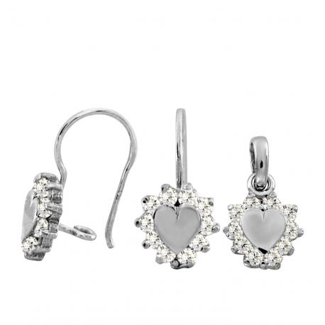 SREBRNY KOMPLET SERDUSZKA SREBRO PRÓBY 925 DOSTĘPNY W RÓŻNYCH KOLORACH na Arena.pl