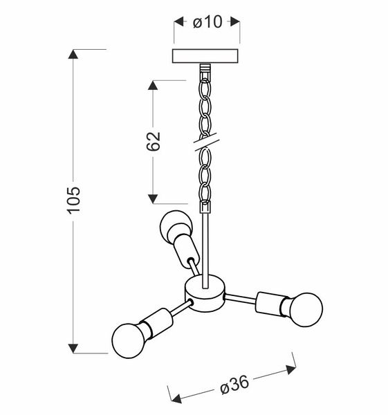 Sparta lampa wisząca czarny 3x60W E27 zdjęcie 2