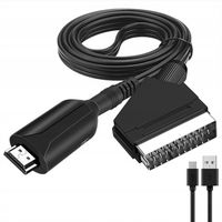 Kabel adapter konwerter z SCART do Euro HDMI telewizor ma Euro źródło SCART