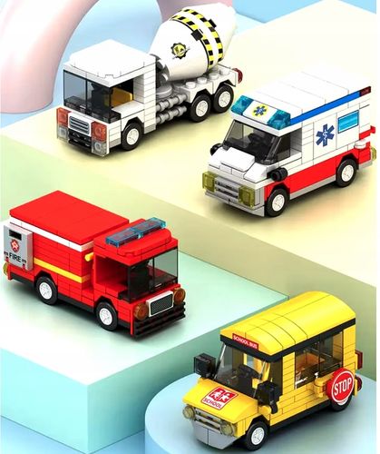 KLOCKI KONSTRUKCYJNE 8w1 POJAZDY MIEJSKIE ZESTAW KLOCKÓW DLA DZIECI na Arena.pl