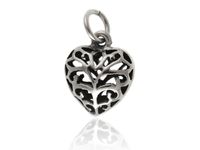 Elegancki oksydowany srebrny wisior wisiorek ażurowe serce serduszko srebro 925 W0439