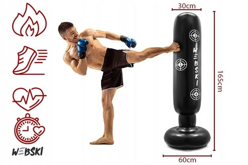 WOLNO-STOJĄCY BOKSERSKI WOREK TRENINGOWY DMUCHANY DLA DZIECI 165CM na Arena.pl